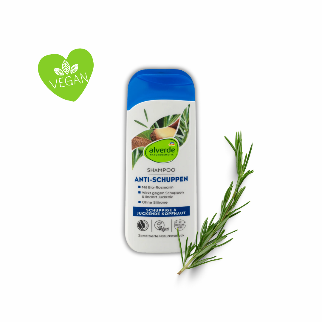 alverde NATURKOSMETIK Shampoo Anti-Dandruff Organic Brazil Nut, Organic Rosemary, 200 ml