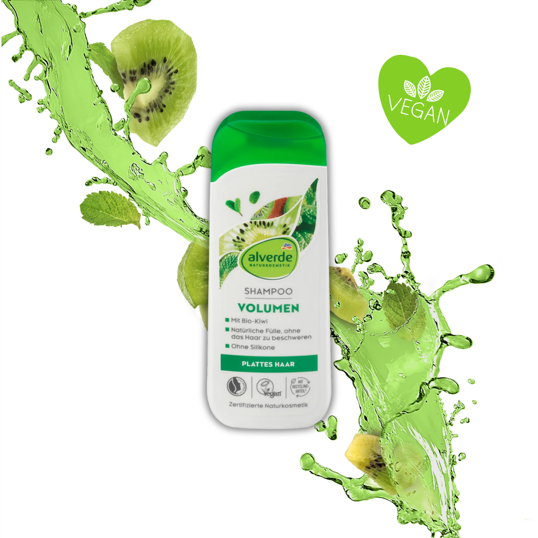 alverde NATURKOSMETIK Volume Shampoo Organic Kiwi Organic Apple Mint, 200 ml