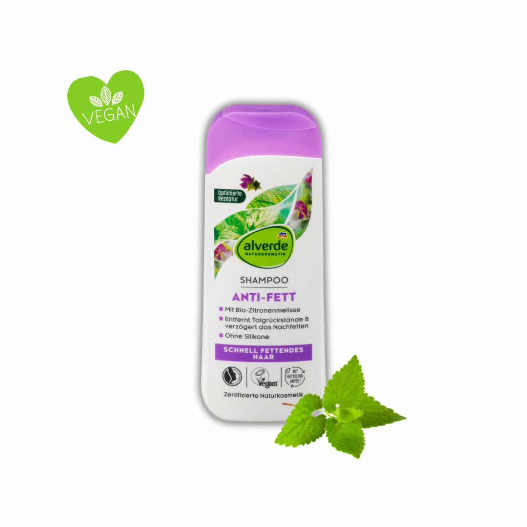 alverde NATURKOSMETIK Anti-Grease Shampoo with Organic Nettle and Organic Lemon Balm, 200 ml