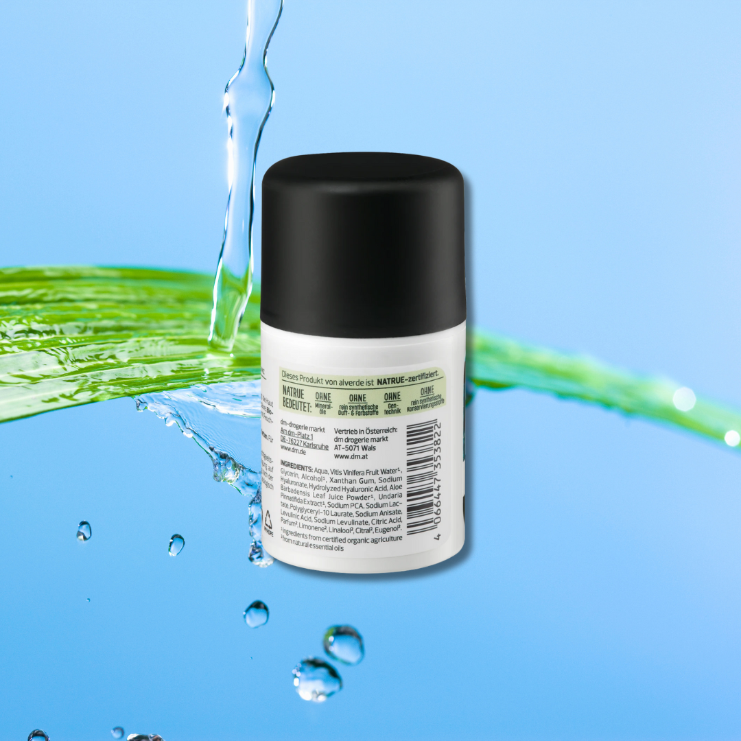 Alverde MEN Face Gel Hydro Nature 24h Hyaluron, 50 ml