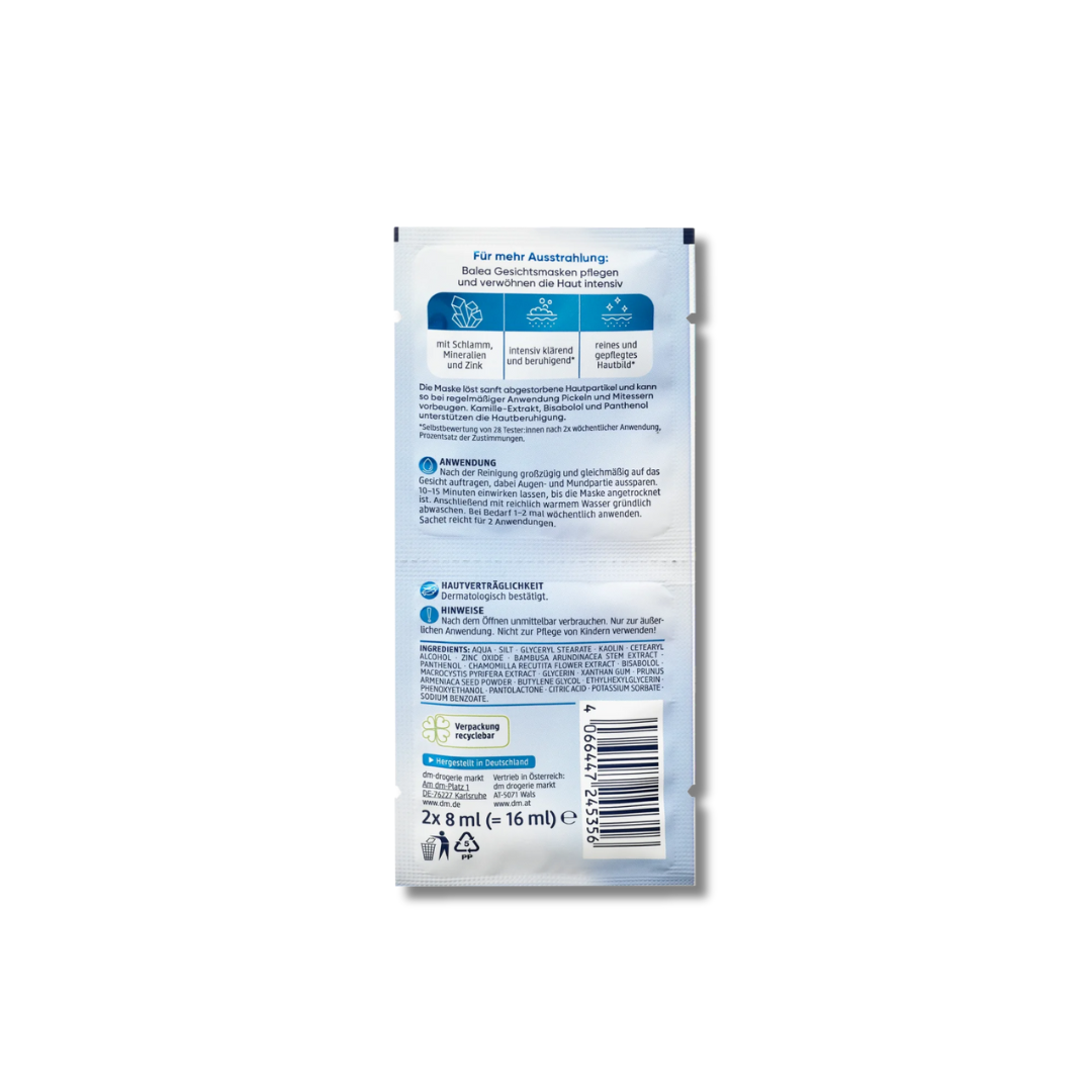 Balea Dead Sea Face Mask (2x8 ml), 16 ml