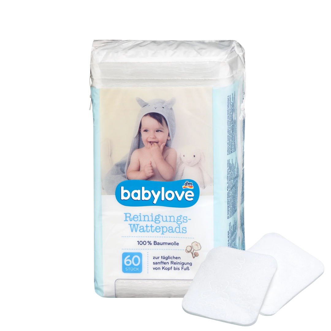 babylove Cleansing Cotton Pads, 60 Pieces