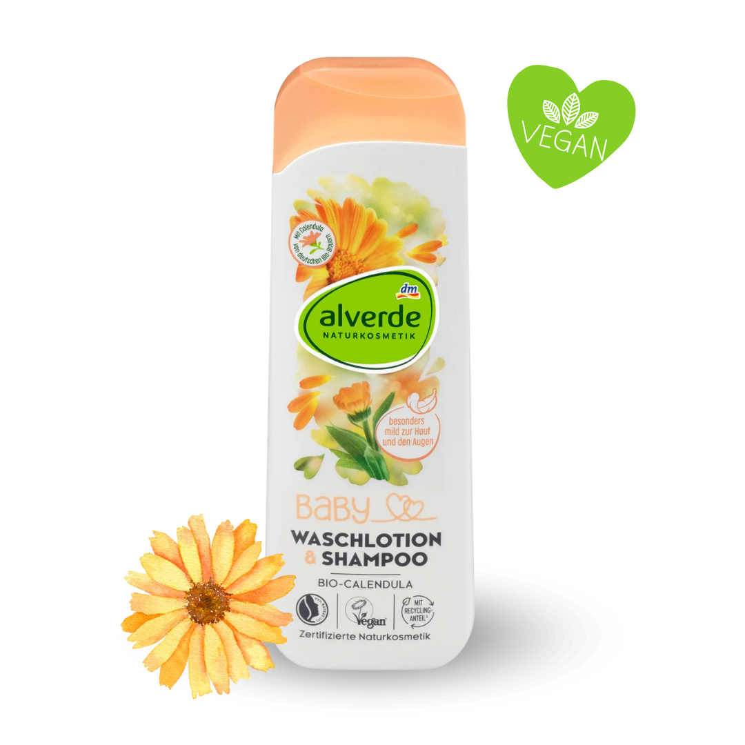 Alverde BABY Baby Wash Lotion & Shampoo Bio-Calendula, 250 ml