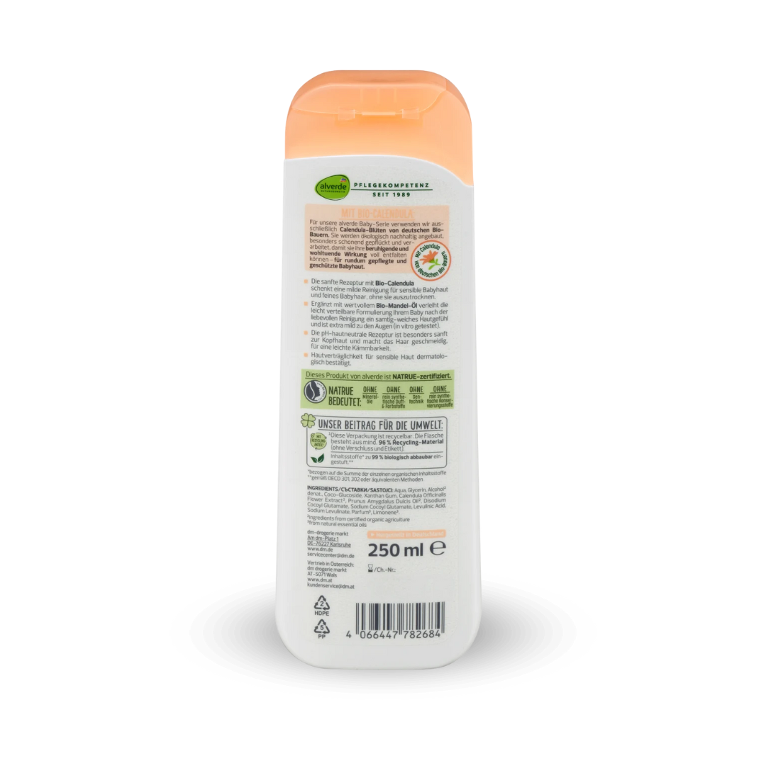 Alverde BABY Baby Wash Lotion & Shampoo Bio-Calendula, 250 ml