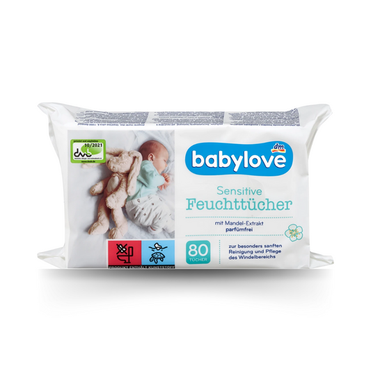 babylove Sensitive Moist Wipes (1x80 pcs), 80 pcs